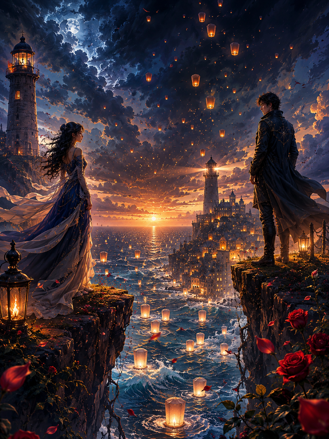 Three romantic D&D adventure books displayed together: The Lantern of the Two Tides, The Waltz of the White Graves, and Weddings at Rocca Zafferano.